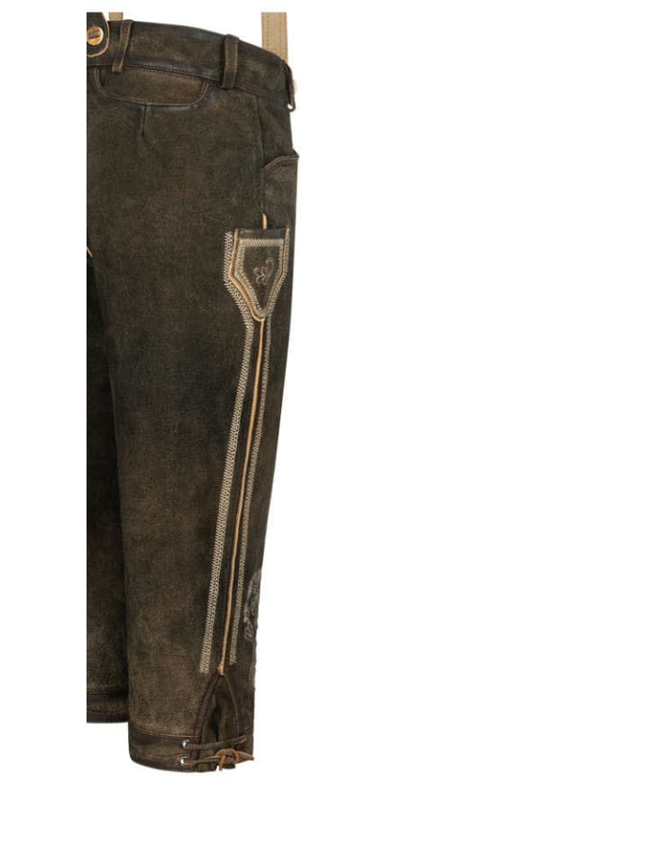 Nübler Lederhose Kniebund Theobald Leo in Dunkelbraun günstig kaufen