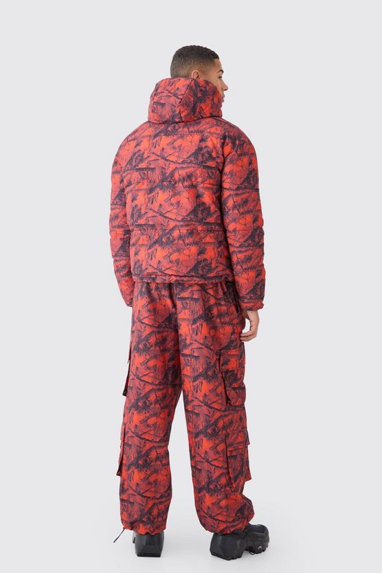 Camouflage Cargo-Hose mit elastischem Bund
