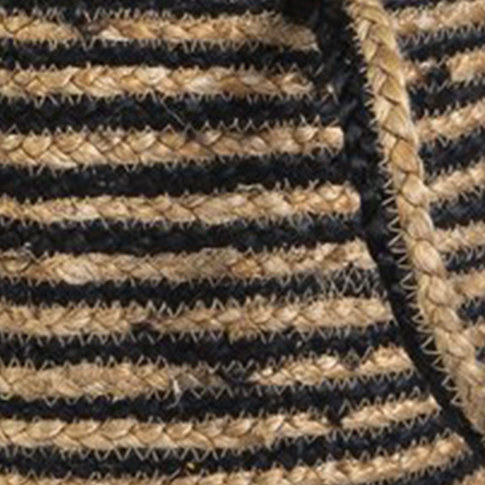 Panier de rangement Zebu en jute rayé noir/naturel