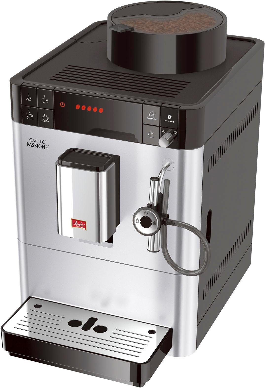Melitta Kaffeevollautomat Passione® One Touch F53/1-101, silber, Tassengenau frisch gemahlen, Service-Taste für Entkalkung & Reinigung