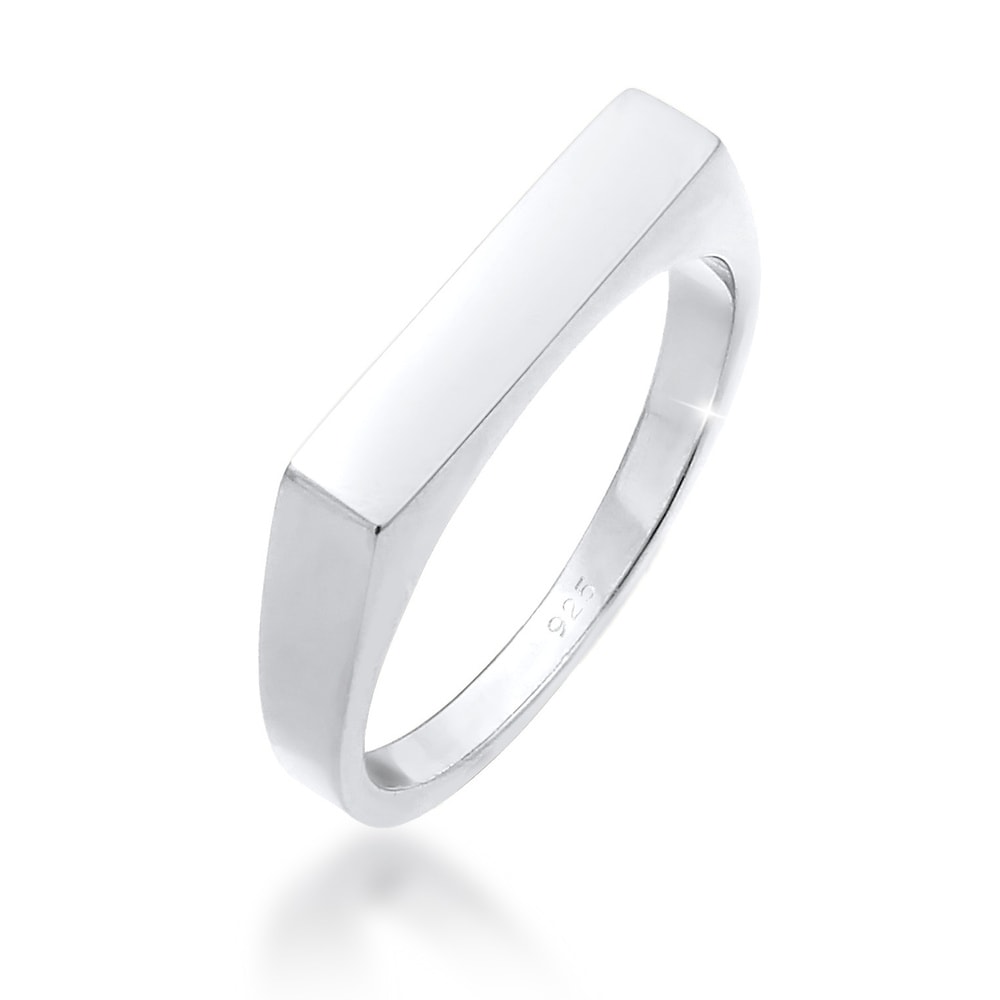 Elli Elli Bague Femmes Sceau Angulaire Géo Design Basique en Argent Sterling 925 Bague