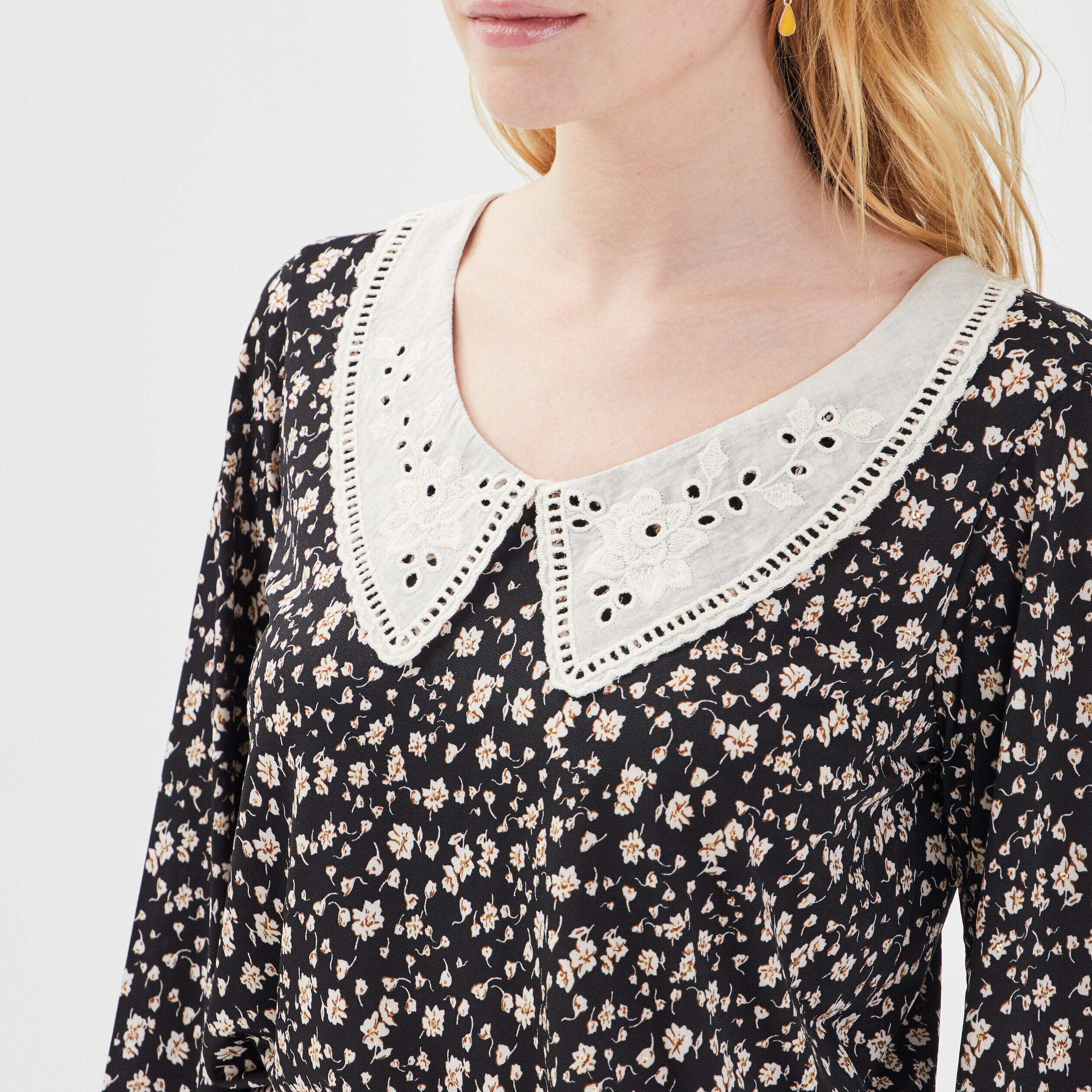Blouse manches longues noir femme | Cache Cache