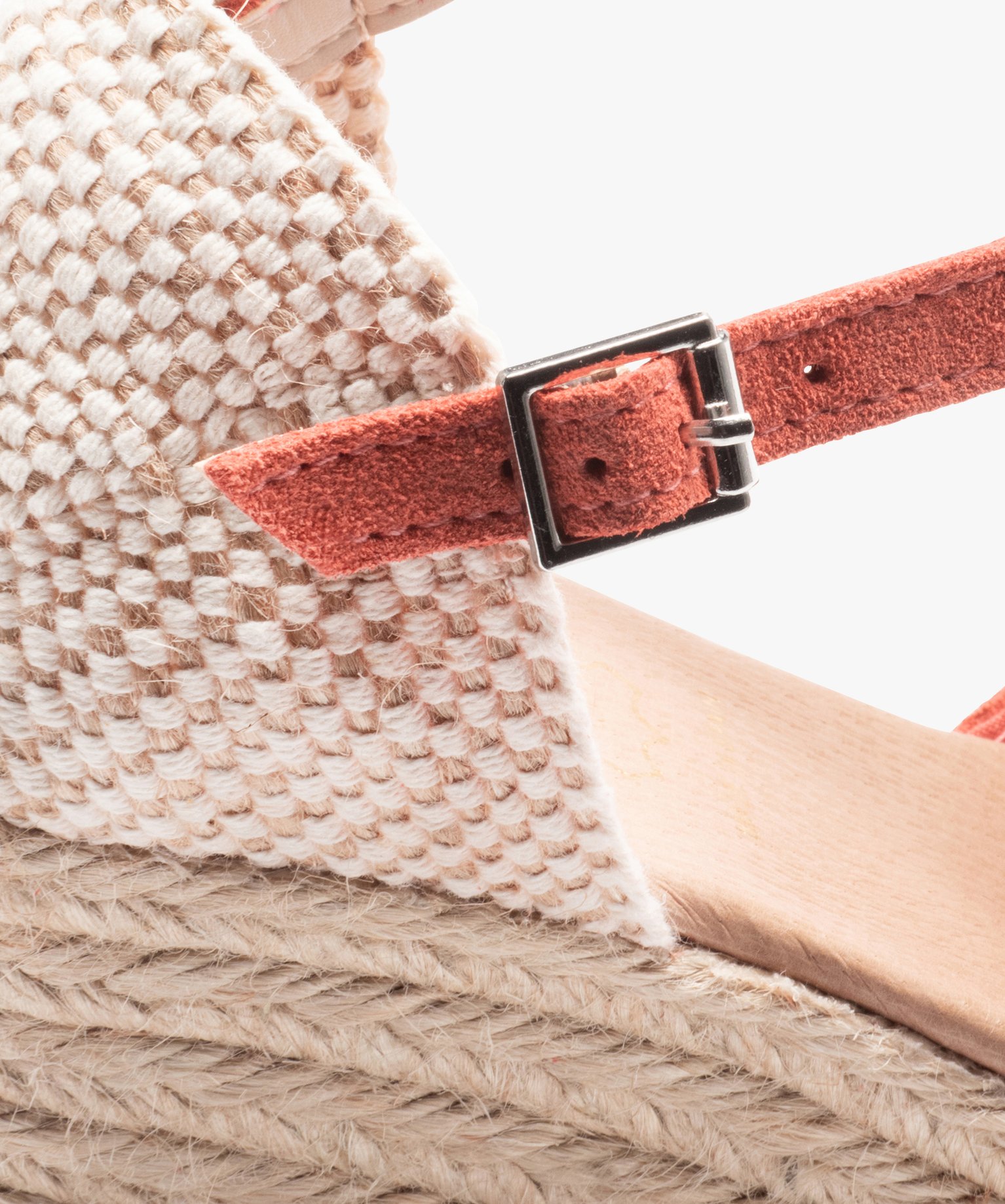 Sandales femme compensées dessus cuir uni orange | GEMO