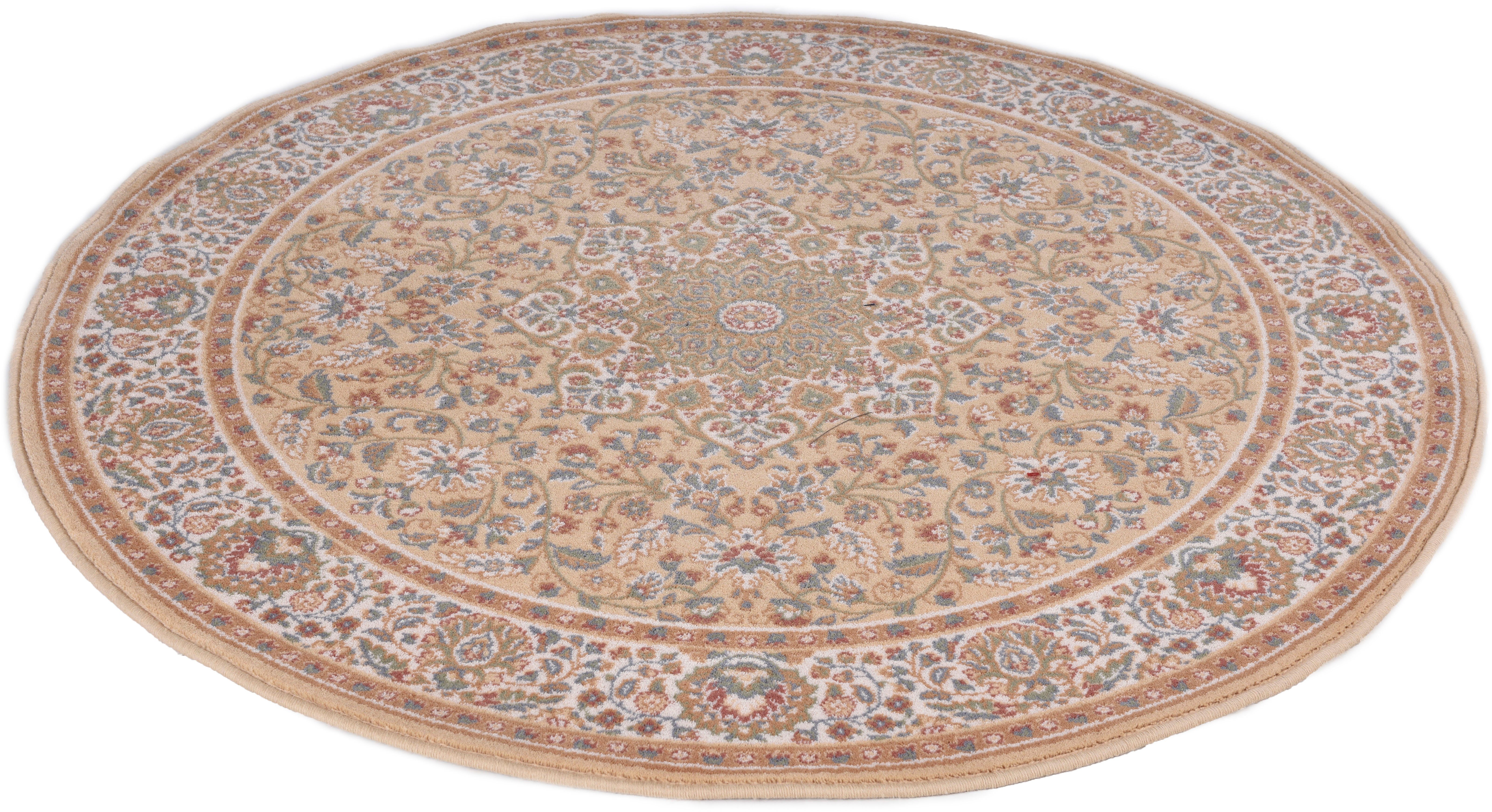 Wollteppich Dolna - 859, THEKO, rund, Höhe: 10 mm, Kurzflor, reine Wolle, Orient-Optik