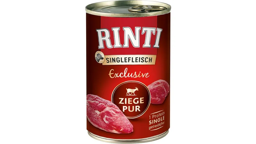 RINTI Hundenassfutter Singlefleisch Exclusive Ziege Pur 400 g