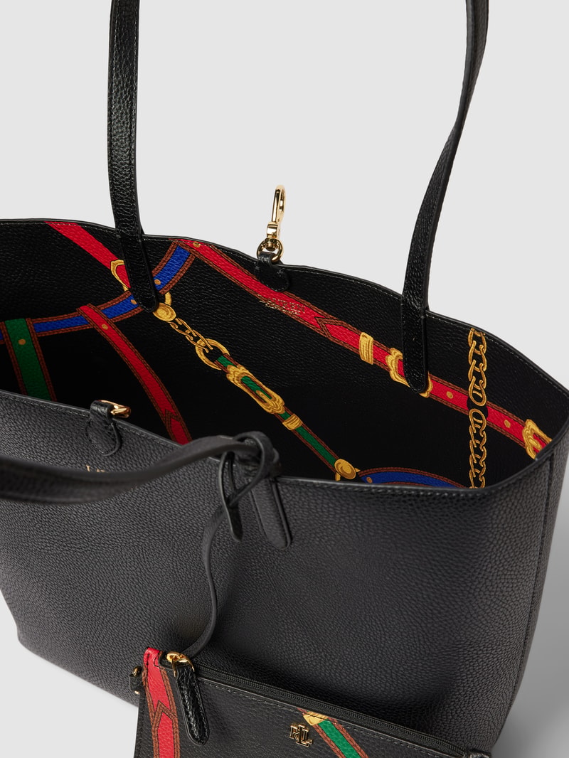 Shopper mit Label-Details in schwarz