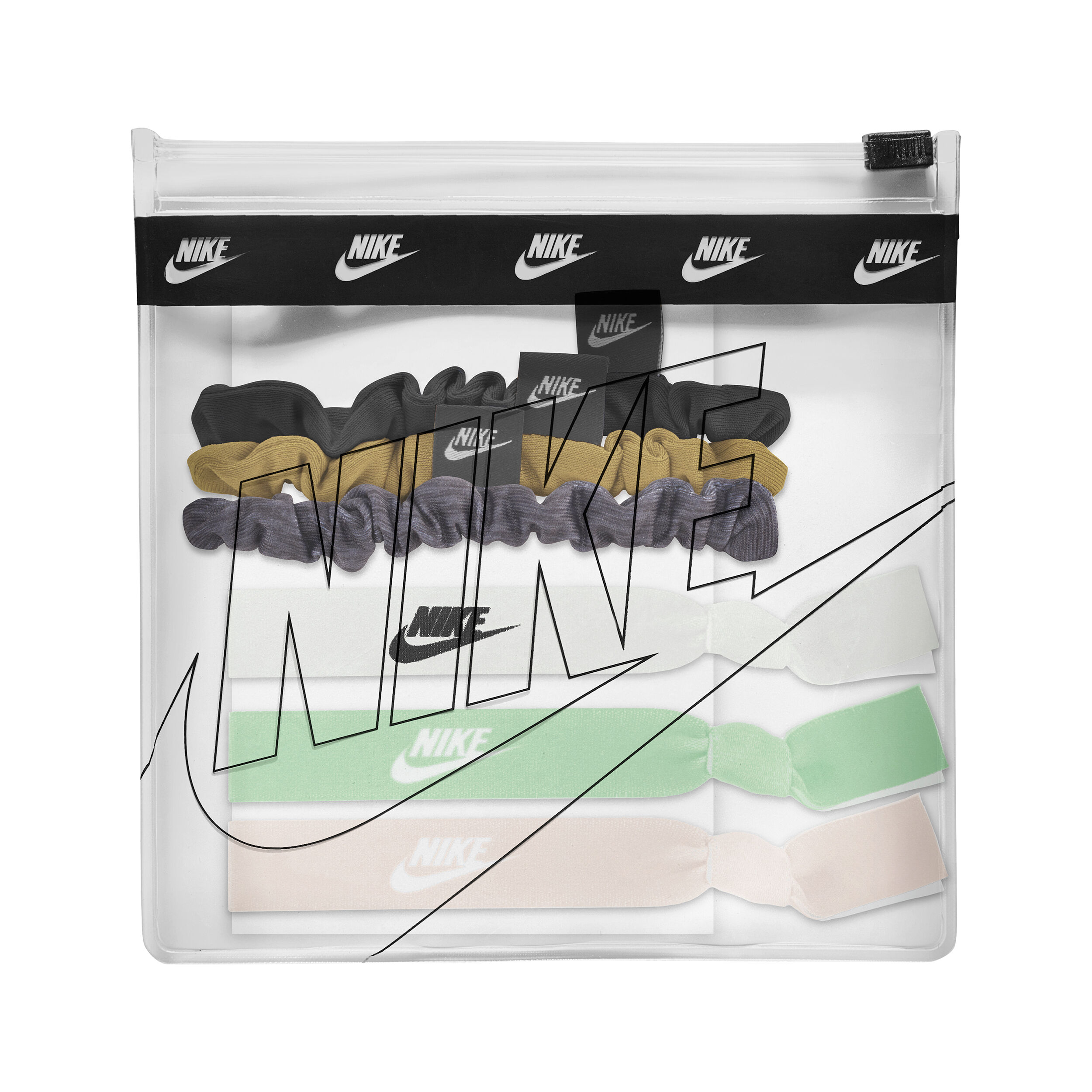 Mixed With Pounch Haarband 6er Pack Damen - Mehrfarbig