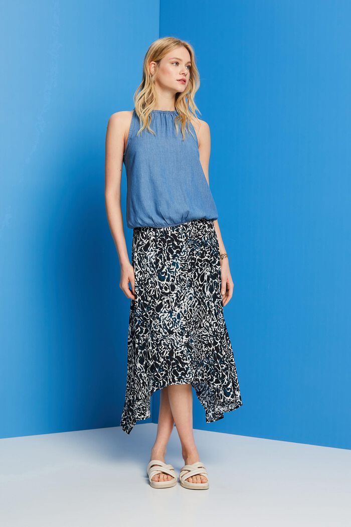 Ärmellose Bluse in Jeansoptik, TENCEL™