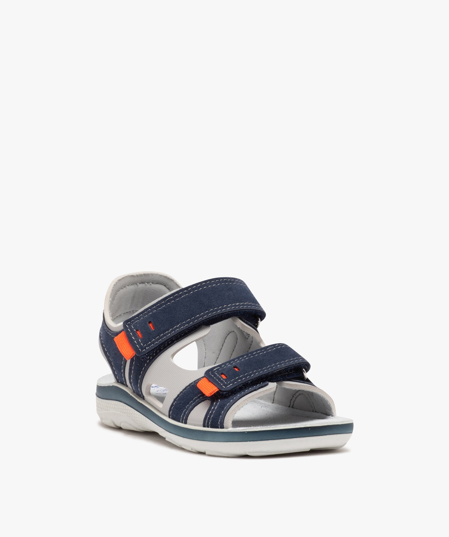 Sandales sport bimatières à brides scratch Garçon marine | GEMO