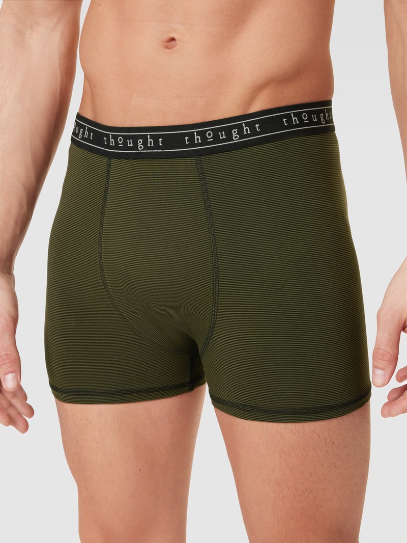 Trunks mit Streifenmuster Modell 'Michael Bamboo' in khaki