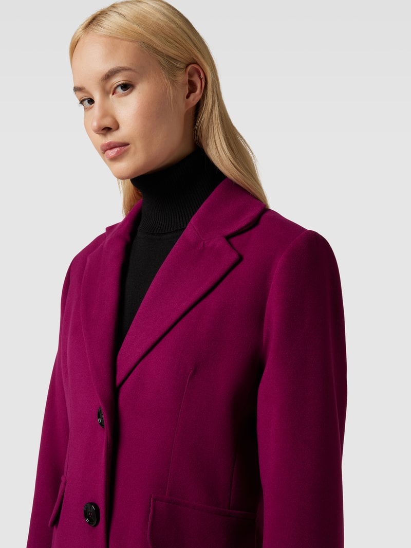 Mantel mit Reverskragen in aubergine