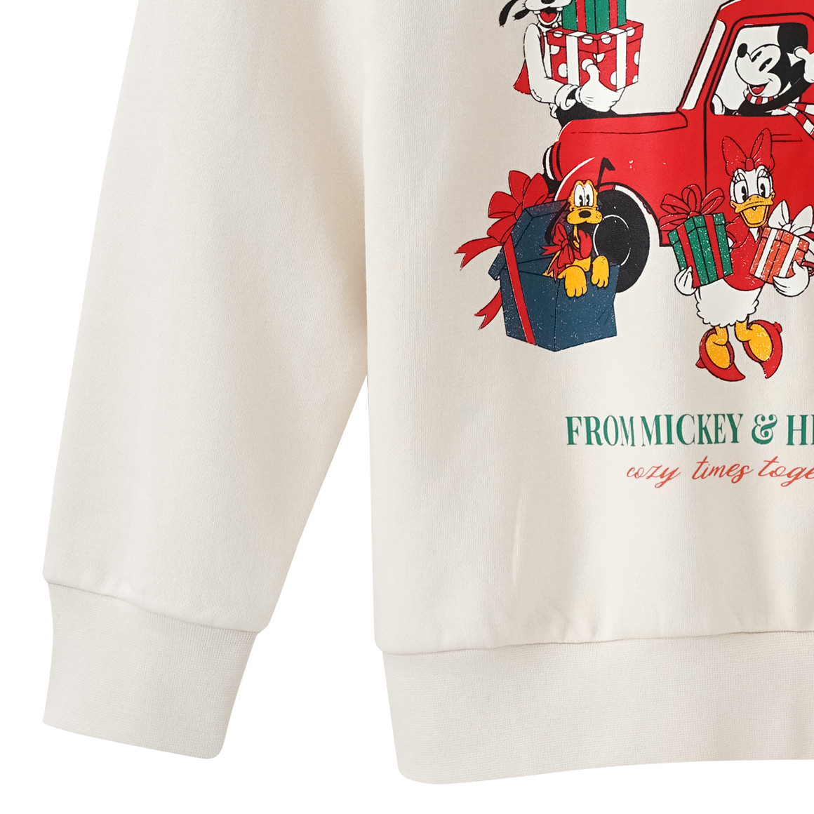 Micky Maus Weihnachtssweatshirt mit Print creme
