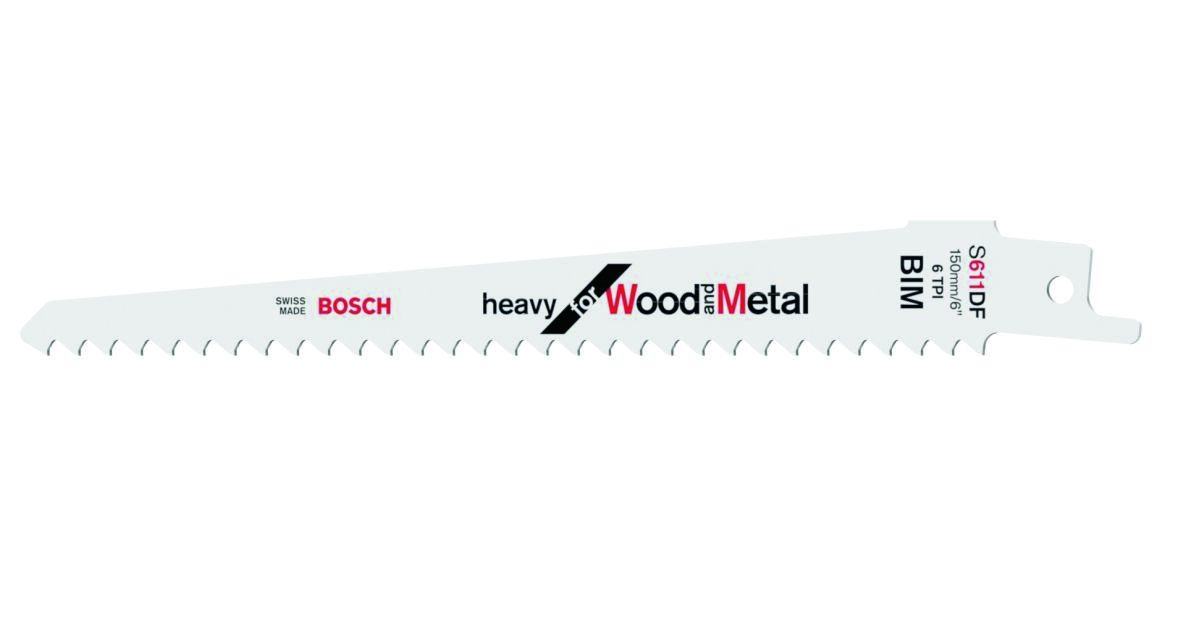 Bosch Blue Accessories 2608656259 S611DF Säbelsägeblatt, schwer, für Holz und Metall, 150 mm, 100 Stück