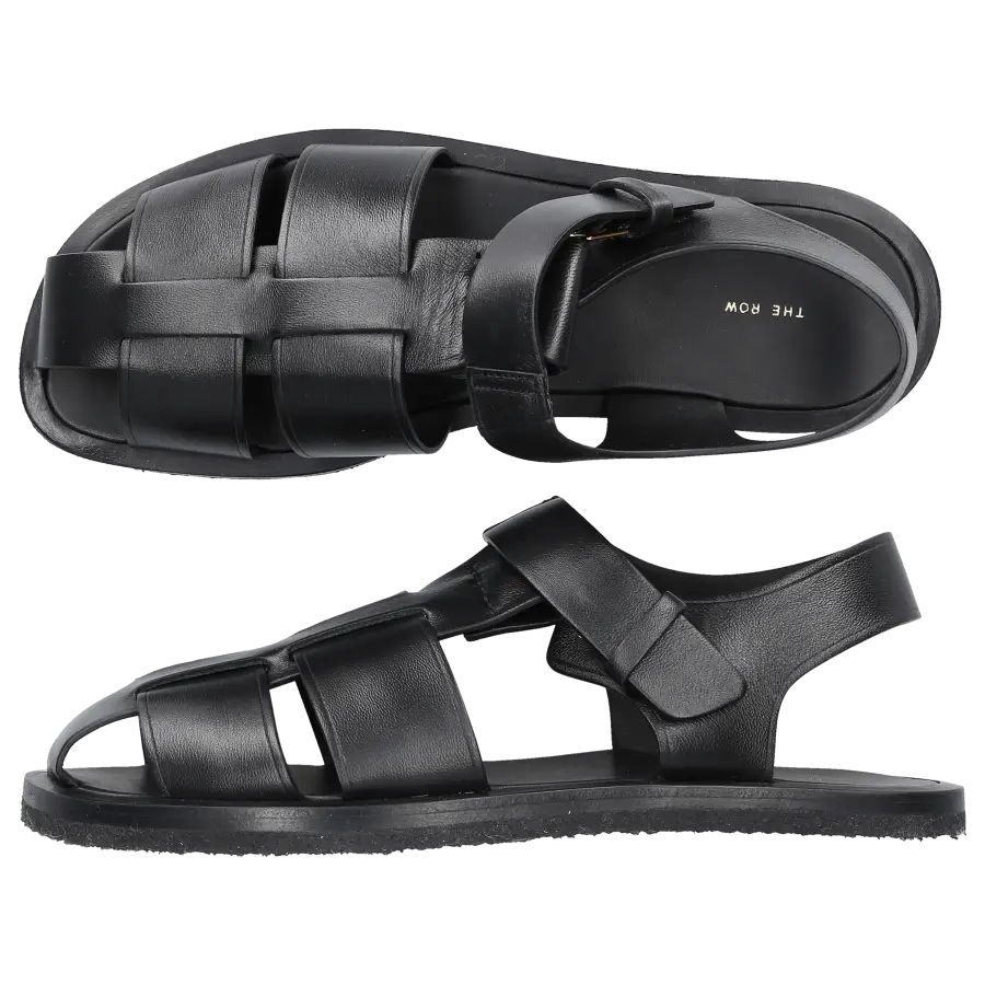 THE ROW - Riemchensandalen FISHERMAN Nappaleder - schwarz