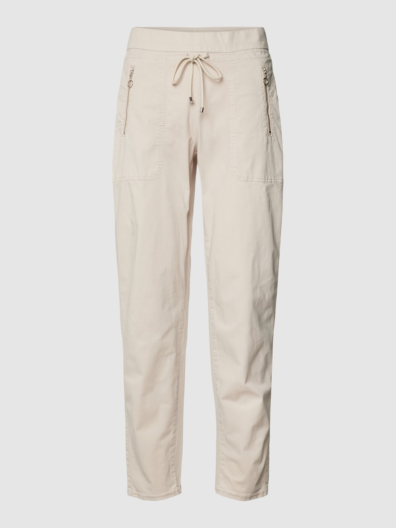 Hose mit Zierhnähten Modell 'EASY' in offwhite