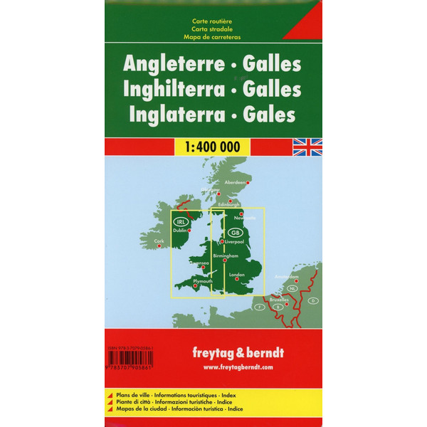 England Wales 1 : 400 000. Autokarte - Straßenkarte