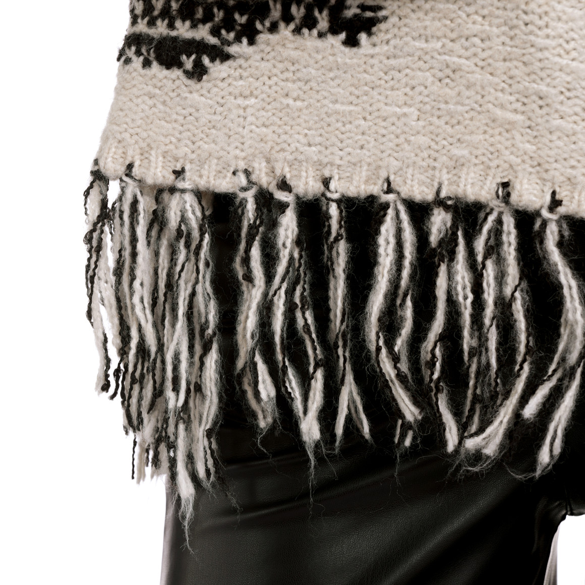 Damen Strickpullover mit Fransen