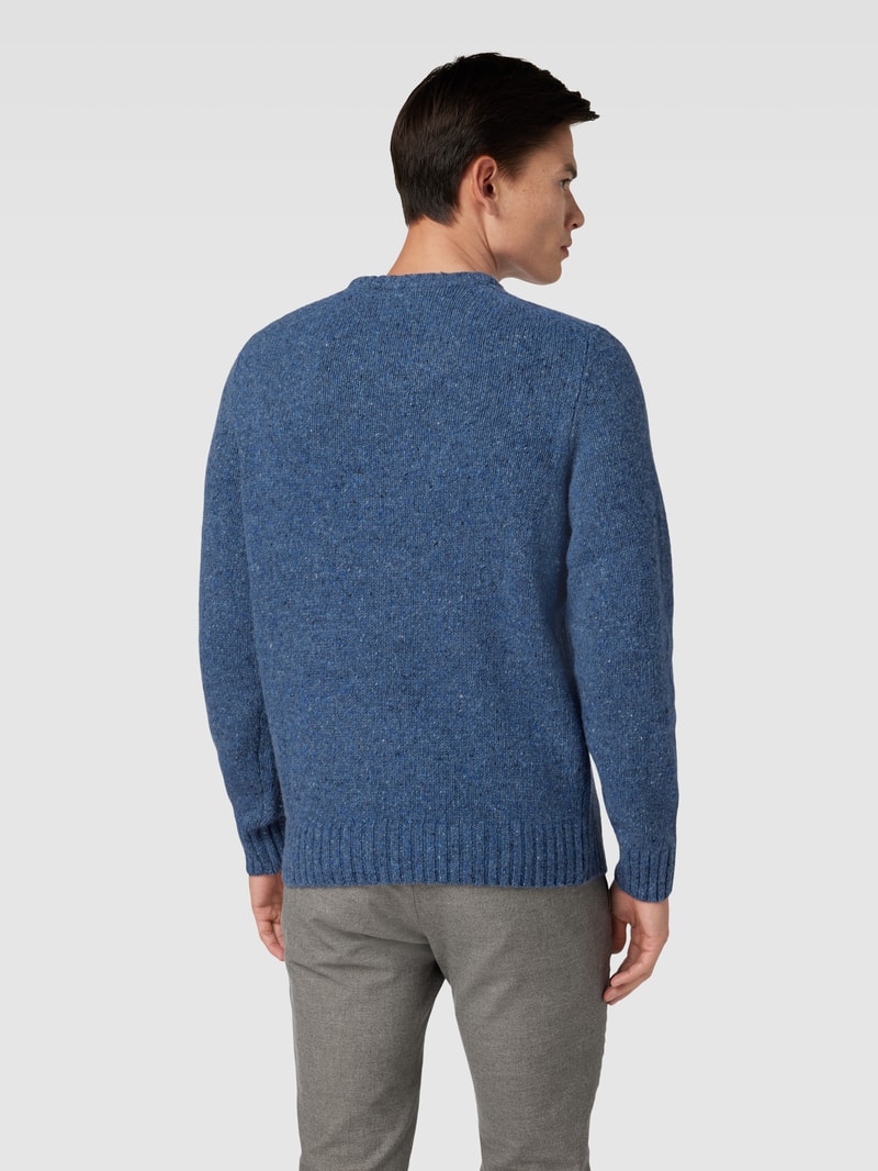 Strickpullover in Melange-Optik Modell 'Donegal' in blau meliert