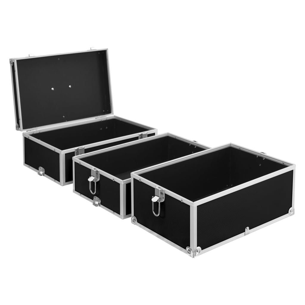vidaXL Kosmetikkoffer Kosmetikkoffer 37x24x40 cm Schwarz Aluminium