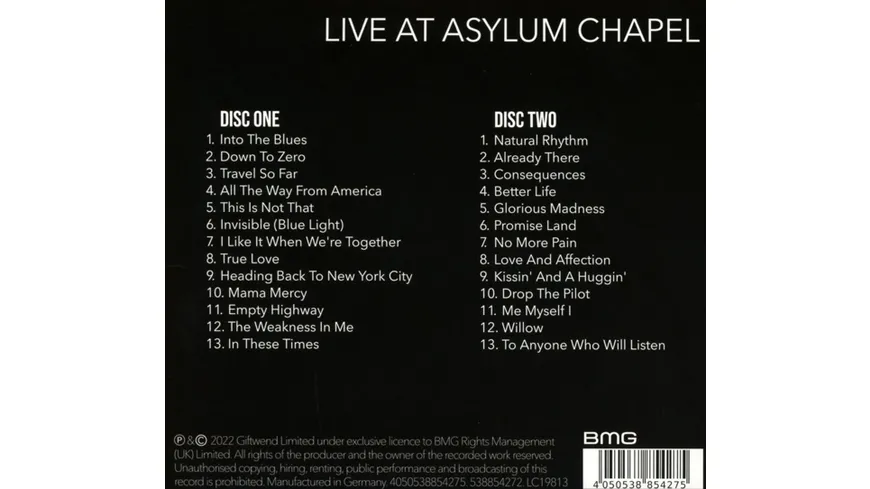 Joan Armatrading-Live at Asylum Chapel Softpak