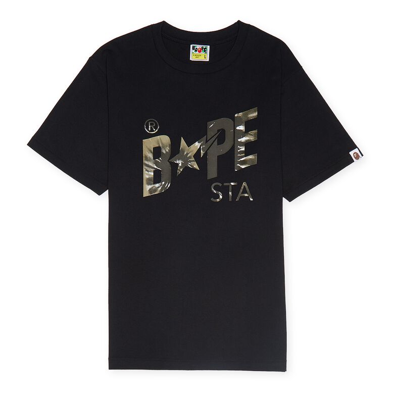 A Bathing Ape Tie Dye Bape Sta Logo Tee M black/black