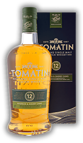 Tomatin 12 Years 1,0 Liter Tomatin 12 Years 1,0 Liter Ein komplexes Bouquet und ein wundervoll reichhaltiger, eleganter Geschmack. Alter 12 J. - 1	 Liter - Vol 43%