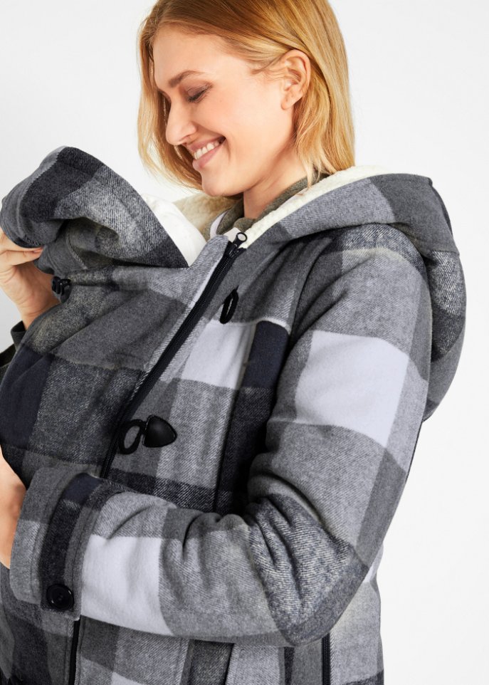 Woll-Umstandsjacke mit Teddyfutter / Tragejacke