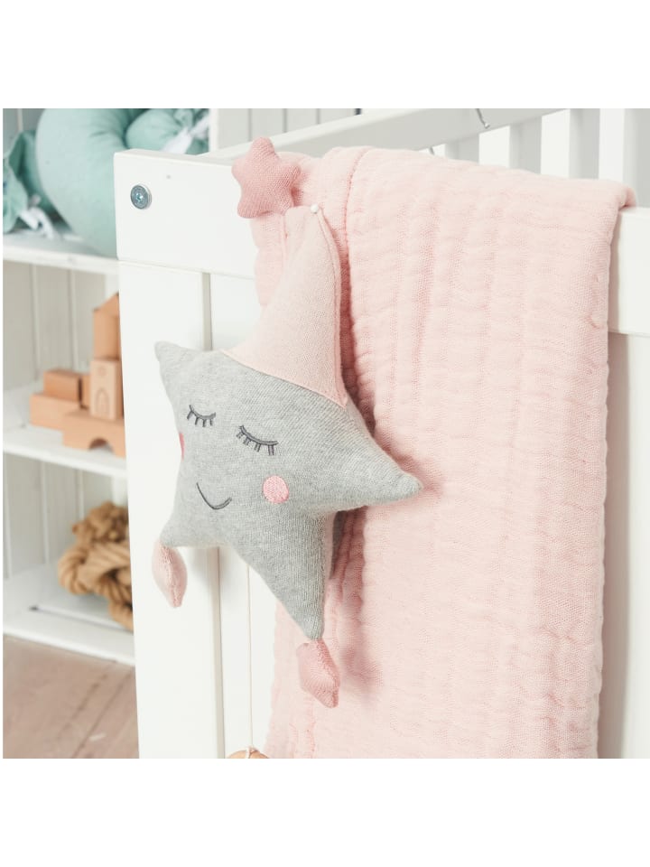 nordic coast company  Babydecke 4 in 1 groß in Rosa - 90 x 120 cm  günstig kaufen 90 x 120 cm