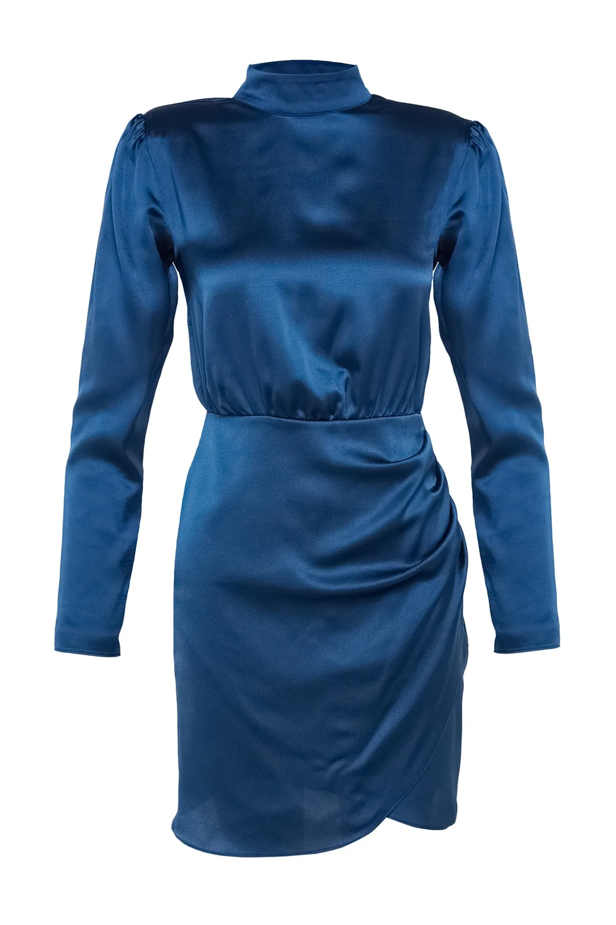 Trendyol Collection  Saks Zweireihiges Abendkleid aus gewebtem Satin TPRAW22EL1217