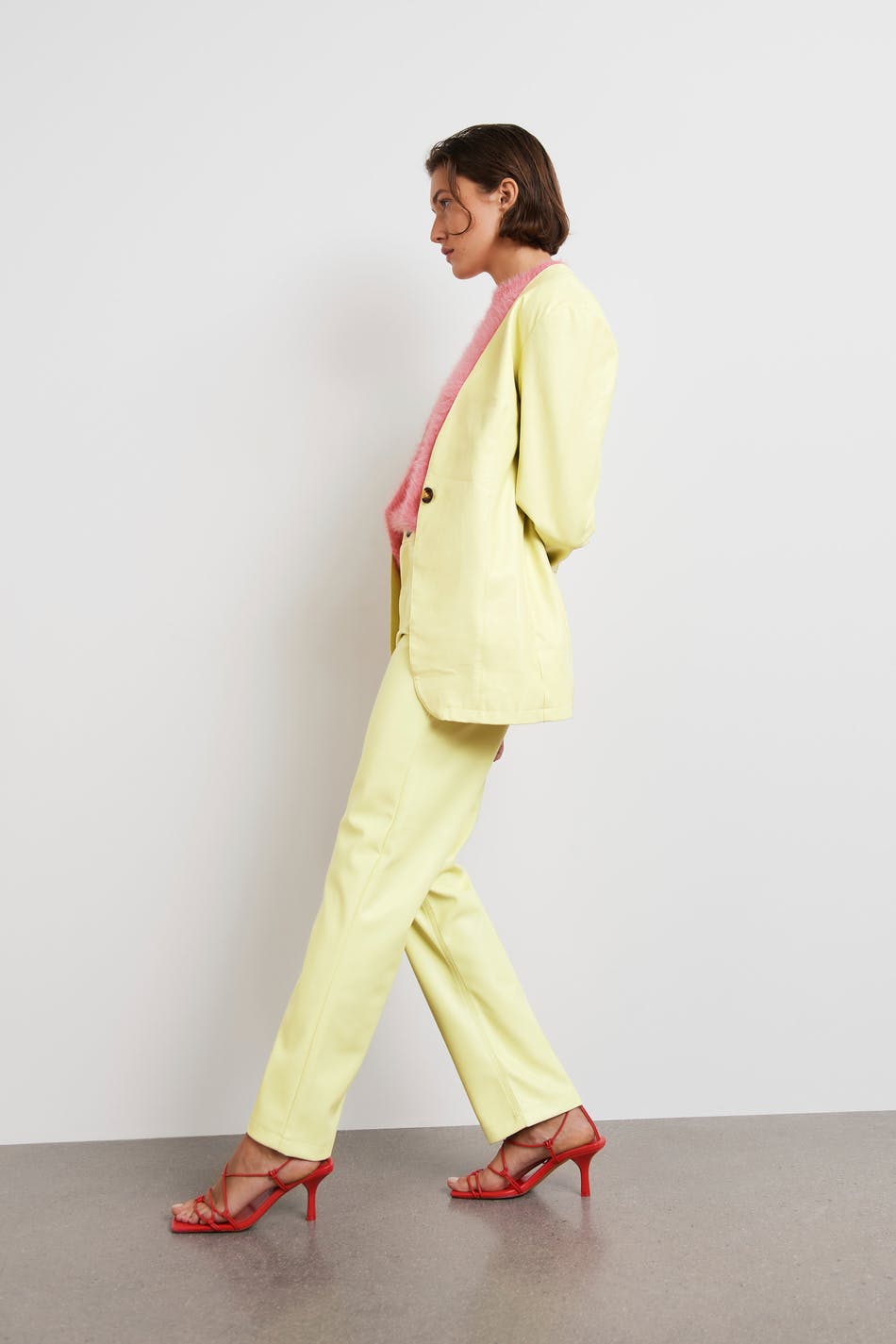 Straight pu trousers