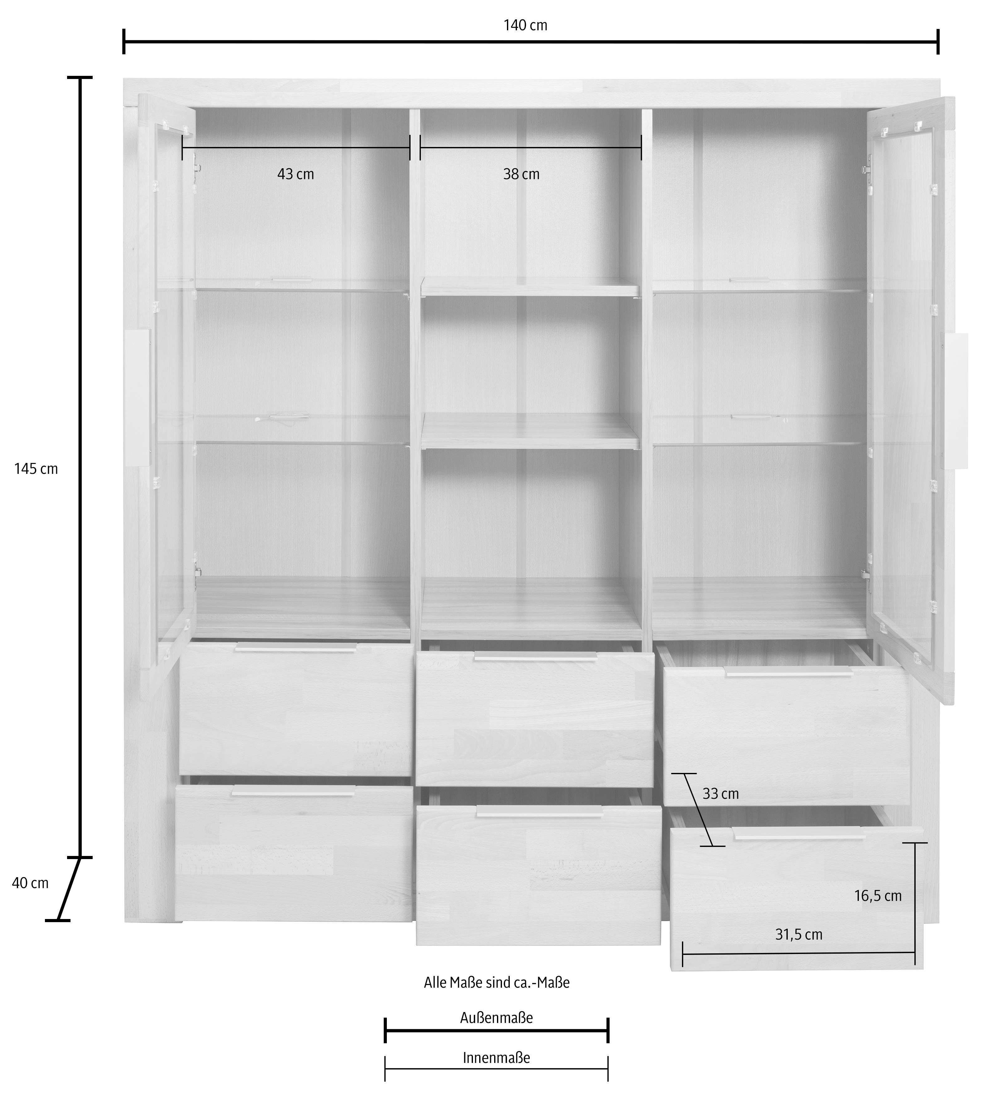Woltra Highboard Zara, Breite 140 cm
