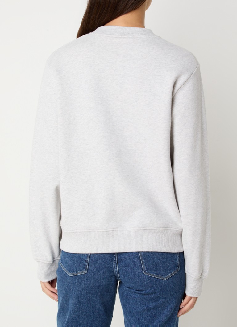 Pulover Calvin Klein din material chenille cu logo brodat