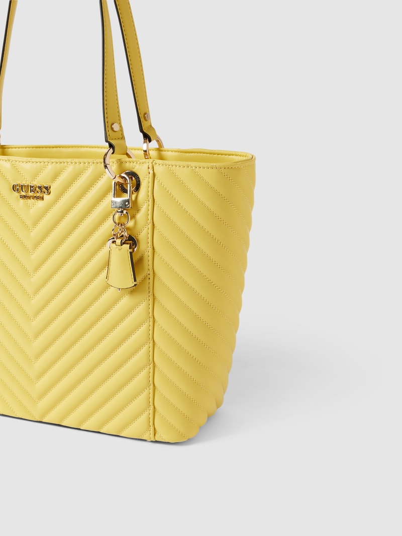 Handtasche mit Steppnähten Modell 'NOELLE' in gelb