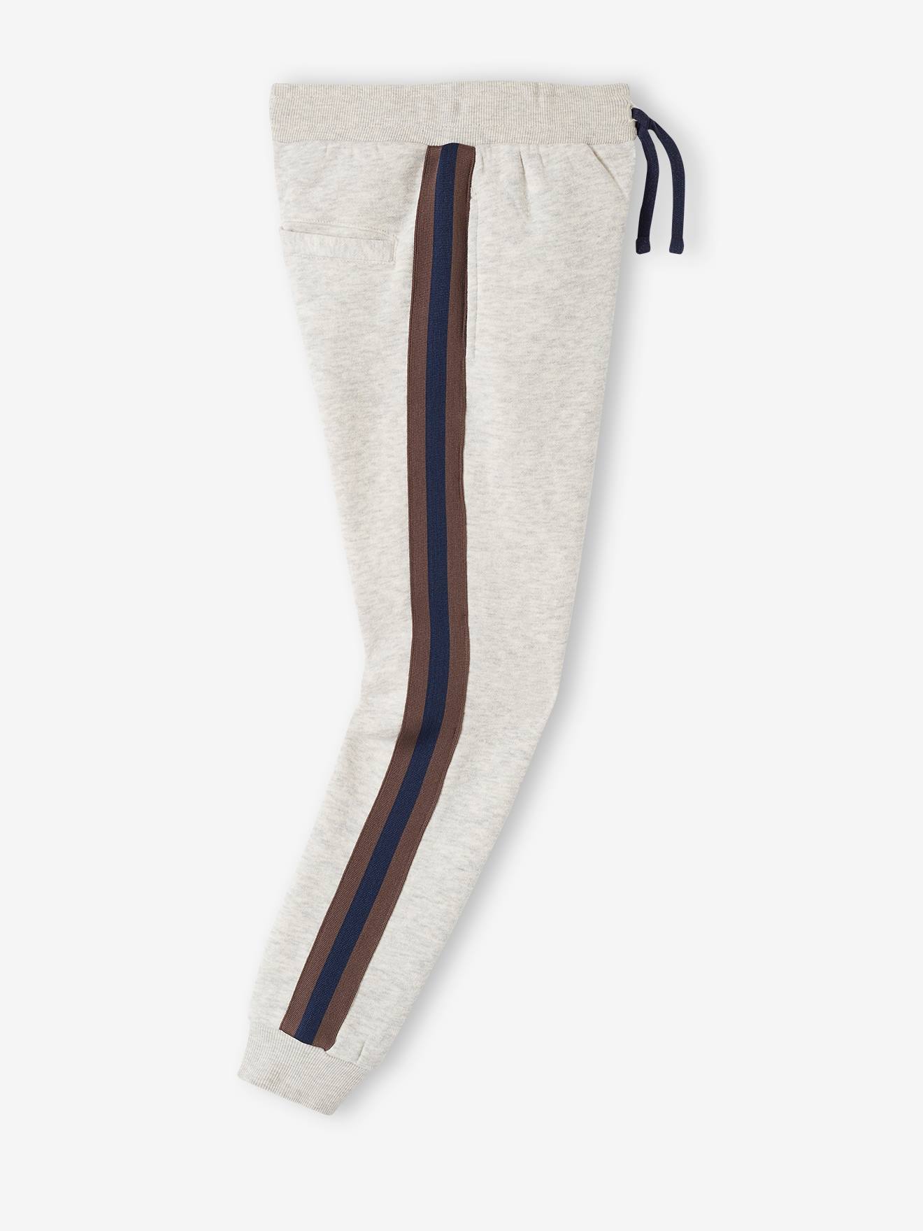 Vertbaudet Jungen Joggpants mit Seitenstreifen - beige meliert