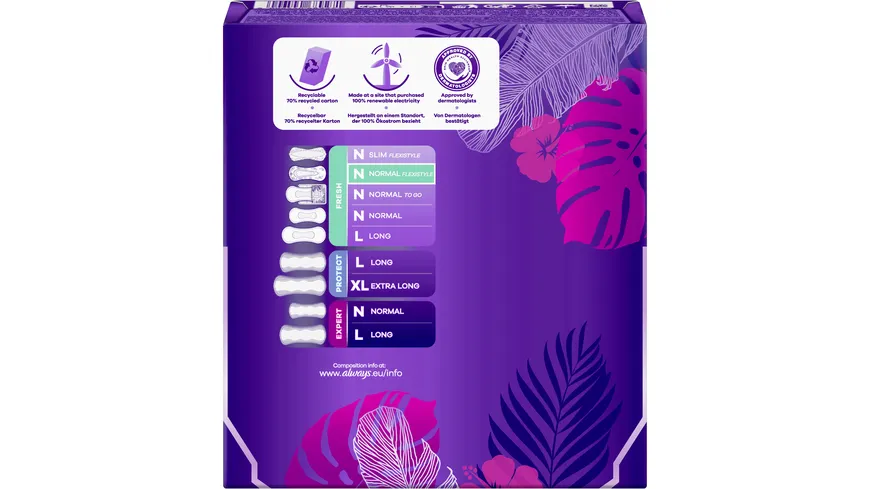 Always DAILY Slipeinlagen Fresh Flexistyle Normal mit Frischeduft BigPack 54 Stück