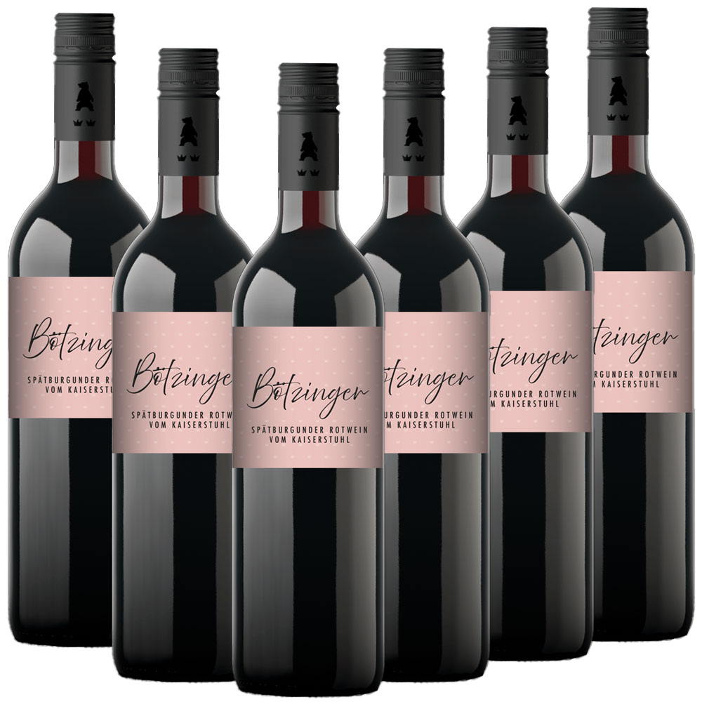 Winzergenossenschaft Bötzingen Der Bötzinger - Spätburgunder Rotwein QbA halbtrocken - 6er Karton