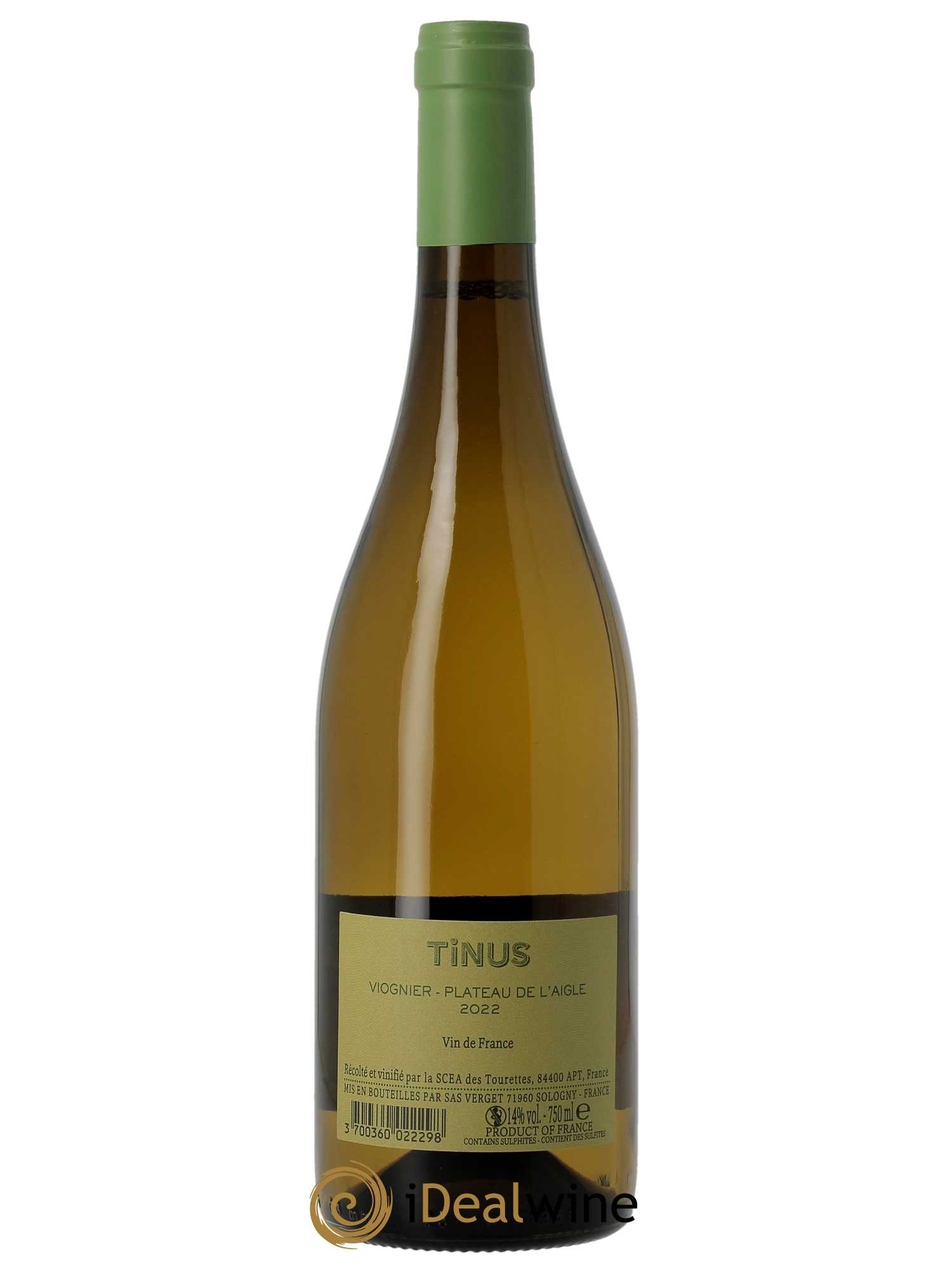 Vin de France Château des Tourettes Tinus Viognier Plâteau de l'Aigle Jean-Marie Guffens  2022 - Lot de 1 Bouteille