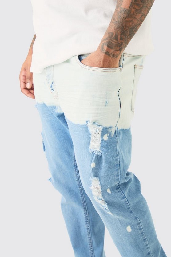 Plus Stretch Skinny Jeans mit Farbeffekt