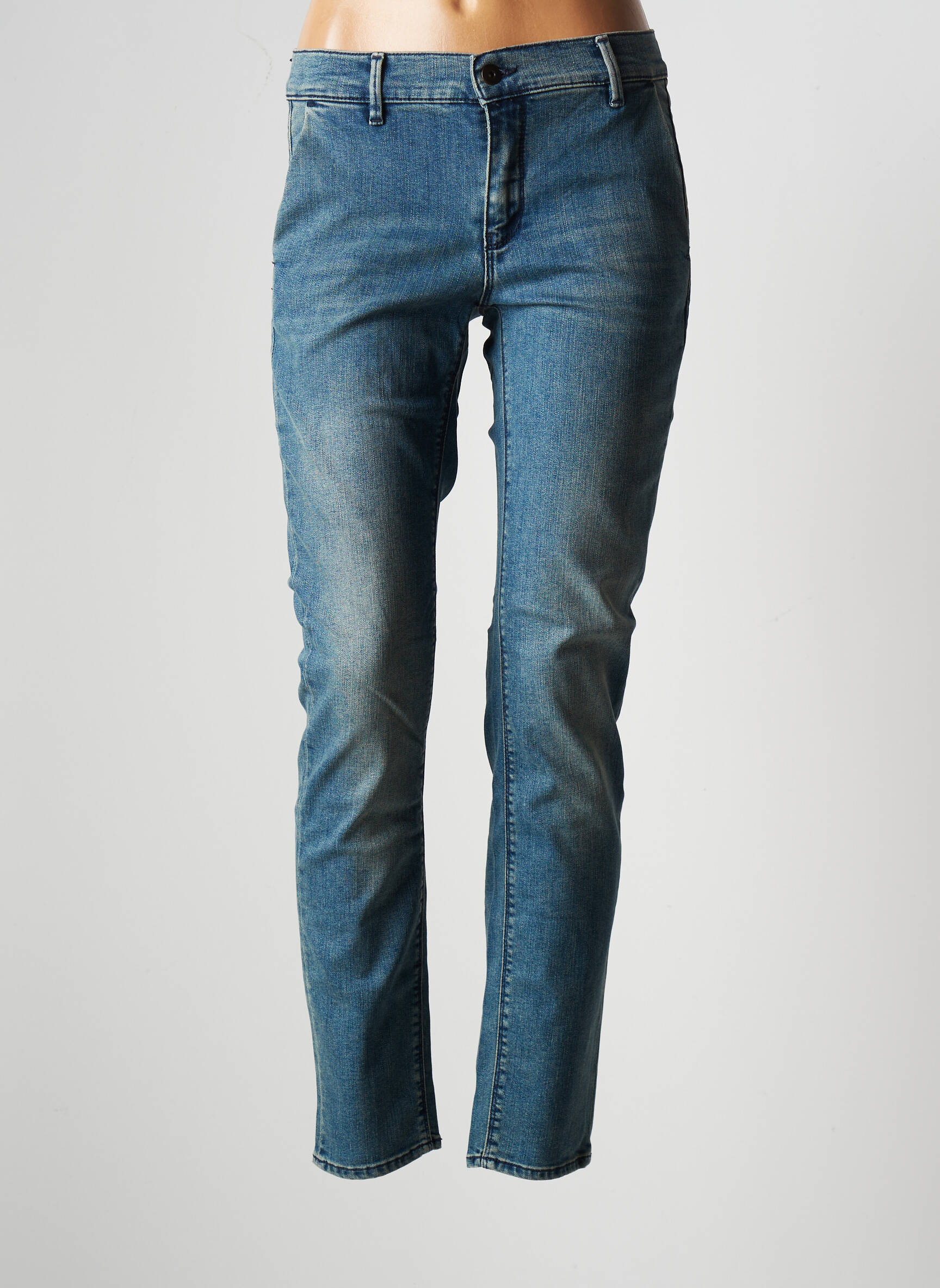 Happy Jeans Coupe Slim Femme couleur bleu