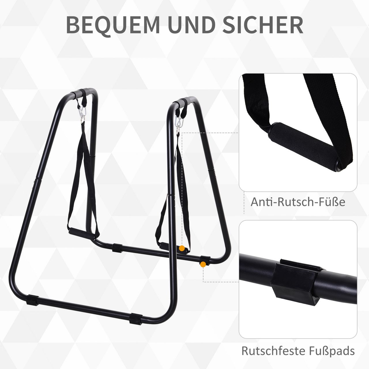 HOMCOM Dipstation Schwarz ca. 90 x 81 x 92,5 cm