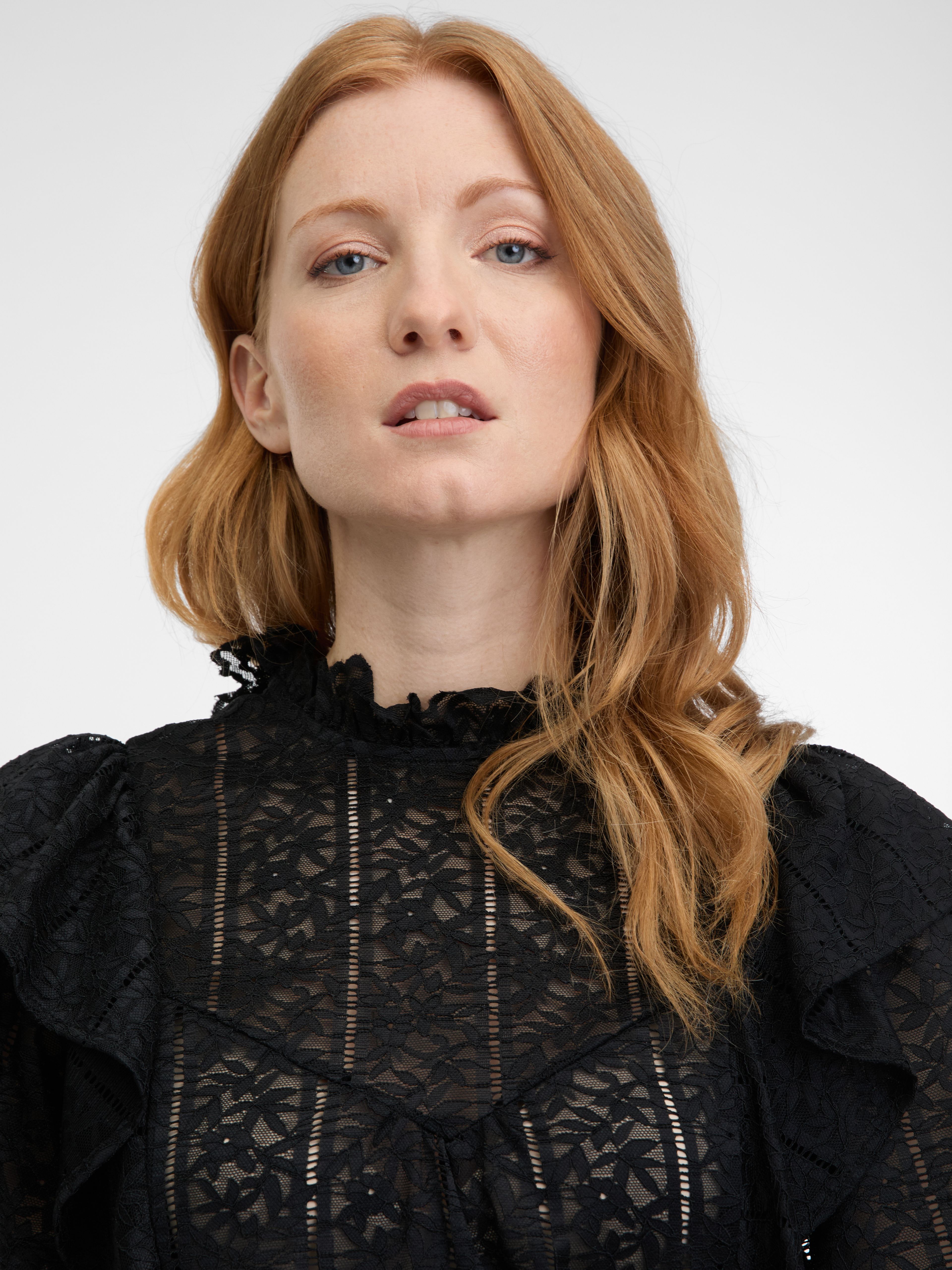 Schwarze Damen-Spitzenbluse ORSAY