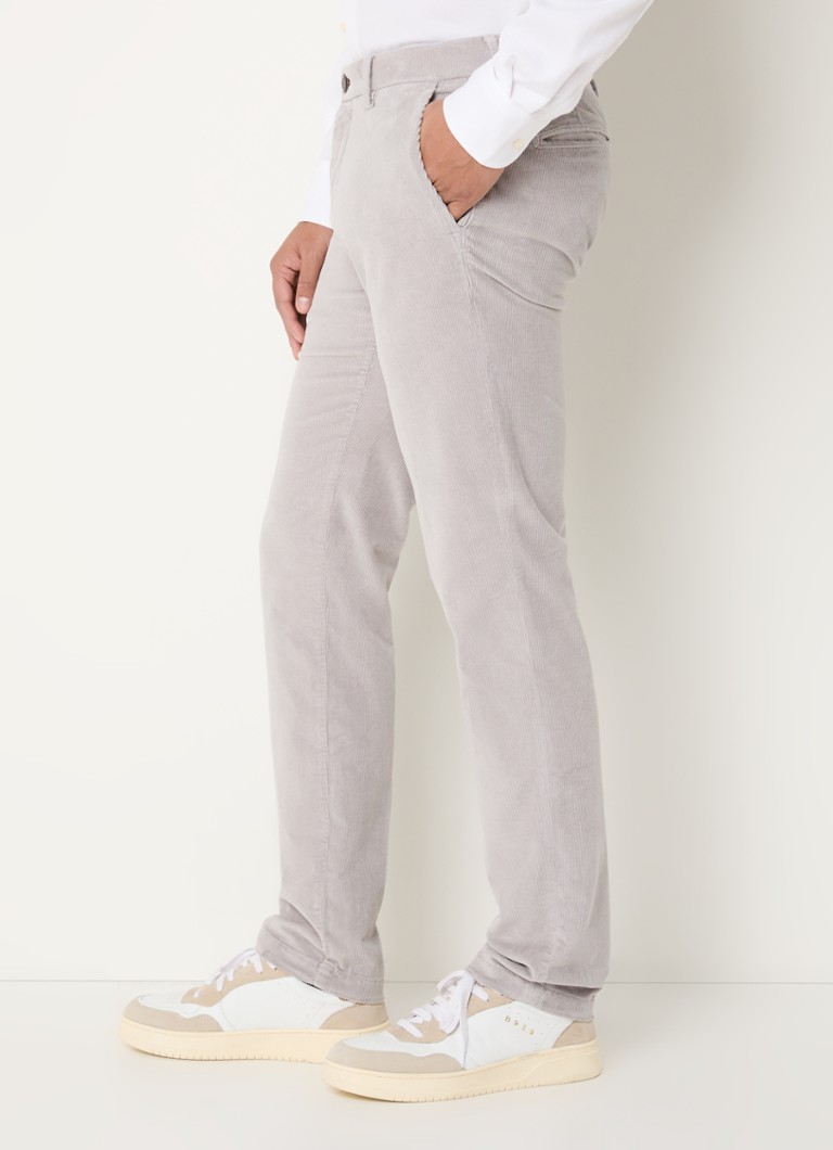Pantaloni chino din catifea reiată, cu croială dreaptă și buzunare laterale, Boggi Milano