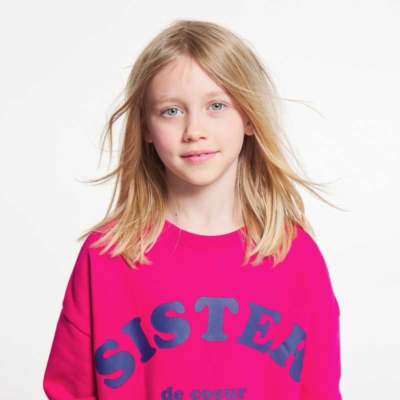 Sweat-shirt à message rose fille