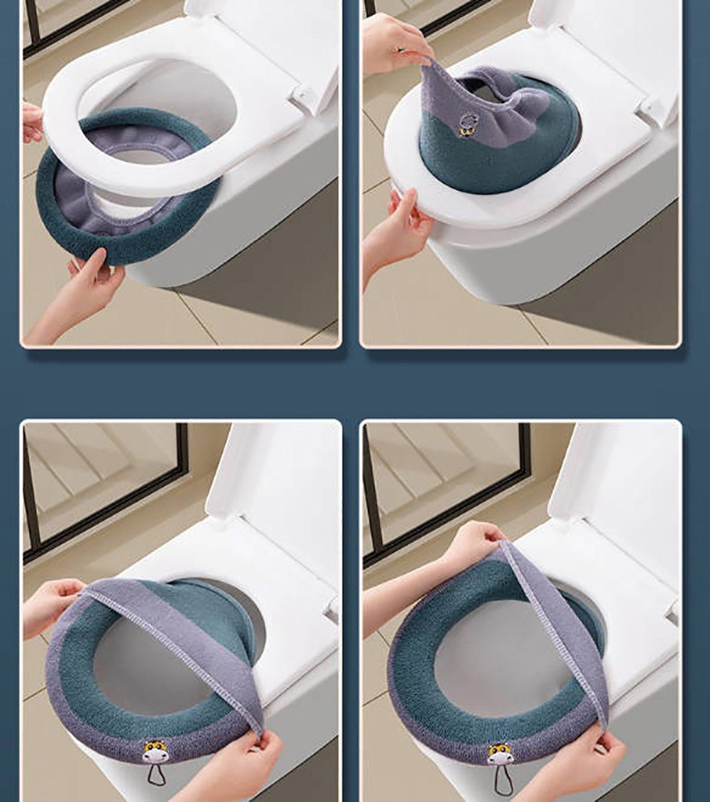 WC-Deckelbezug Heber für weichen Toilettendeckel, Toilettendeckel-Heizung Deliana.home, Höhe 20 mm, Wärmendes Material, Weich und flexibel, Abwaschbar, Polyester-Faser, 1, Weich, waschbar und einfach zu installieren