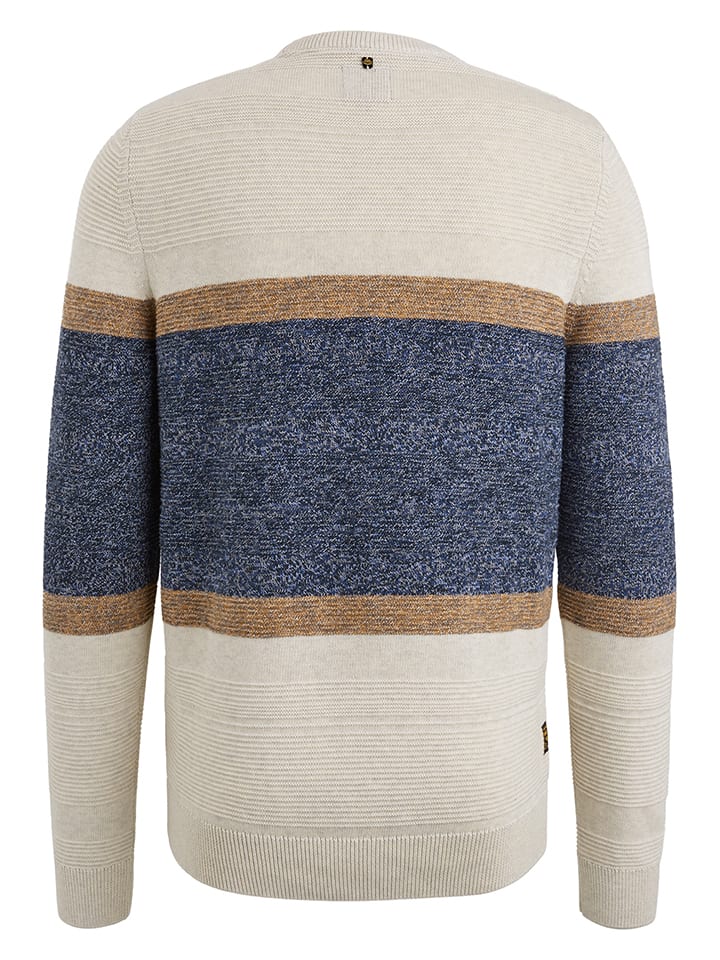 PME Legend Pullover in Beige/ Dunkelblau günstig kaufen