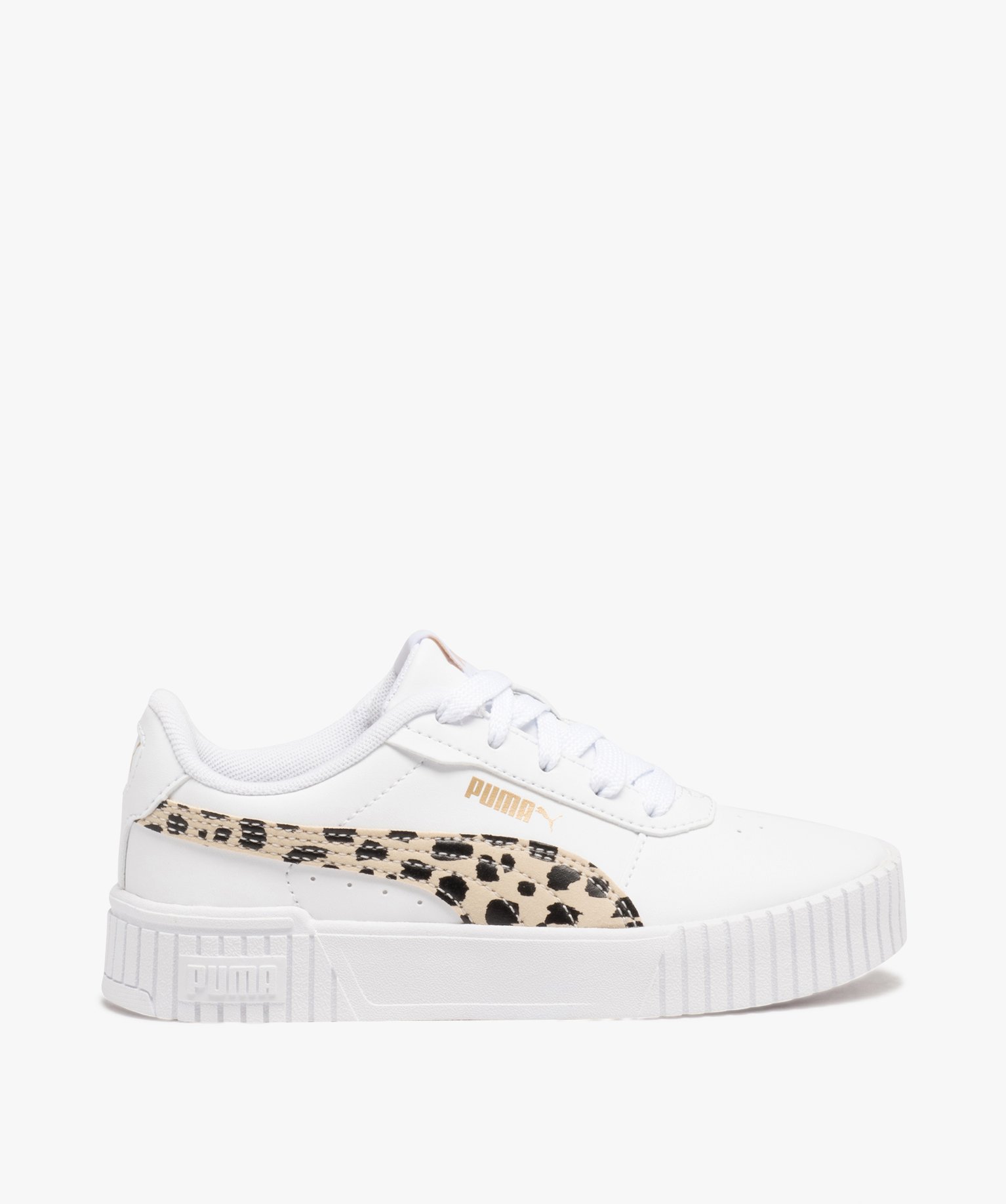 Baskets fille unies avec bande à imprimés - Puma blanc | GEMO