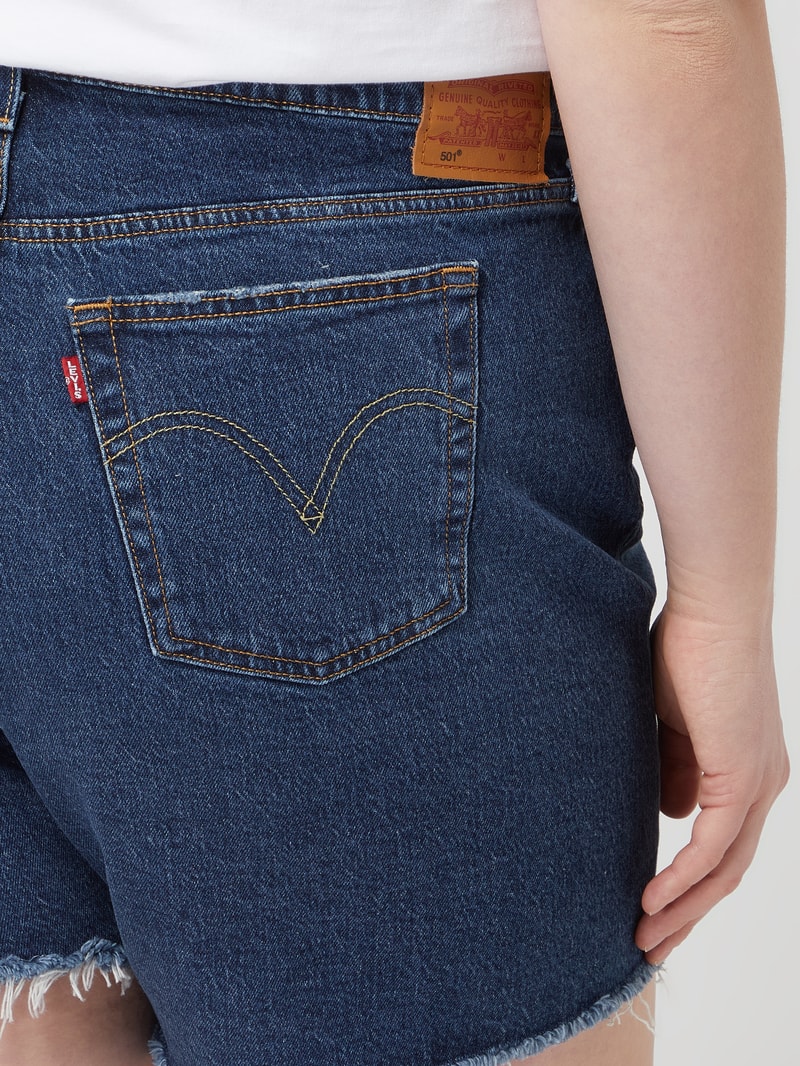 PLUS SIZE High Rise Jeansshorts mit Stretch-Anteil Modell '501™' in jeans