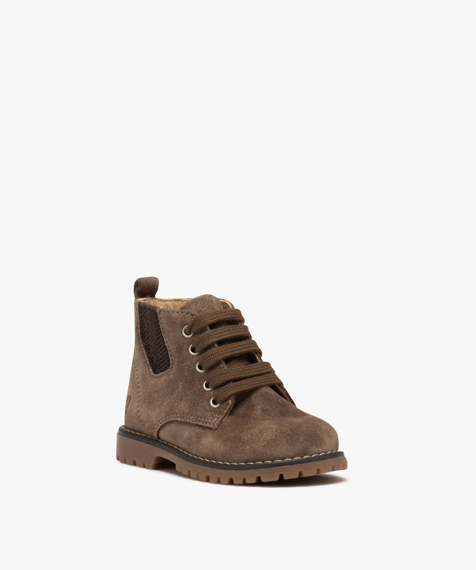 Boots bébé Garçon en cuir suédé uni - NA! taupe | GEMO