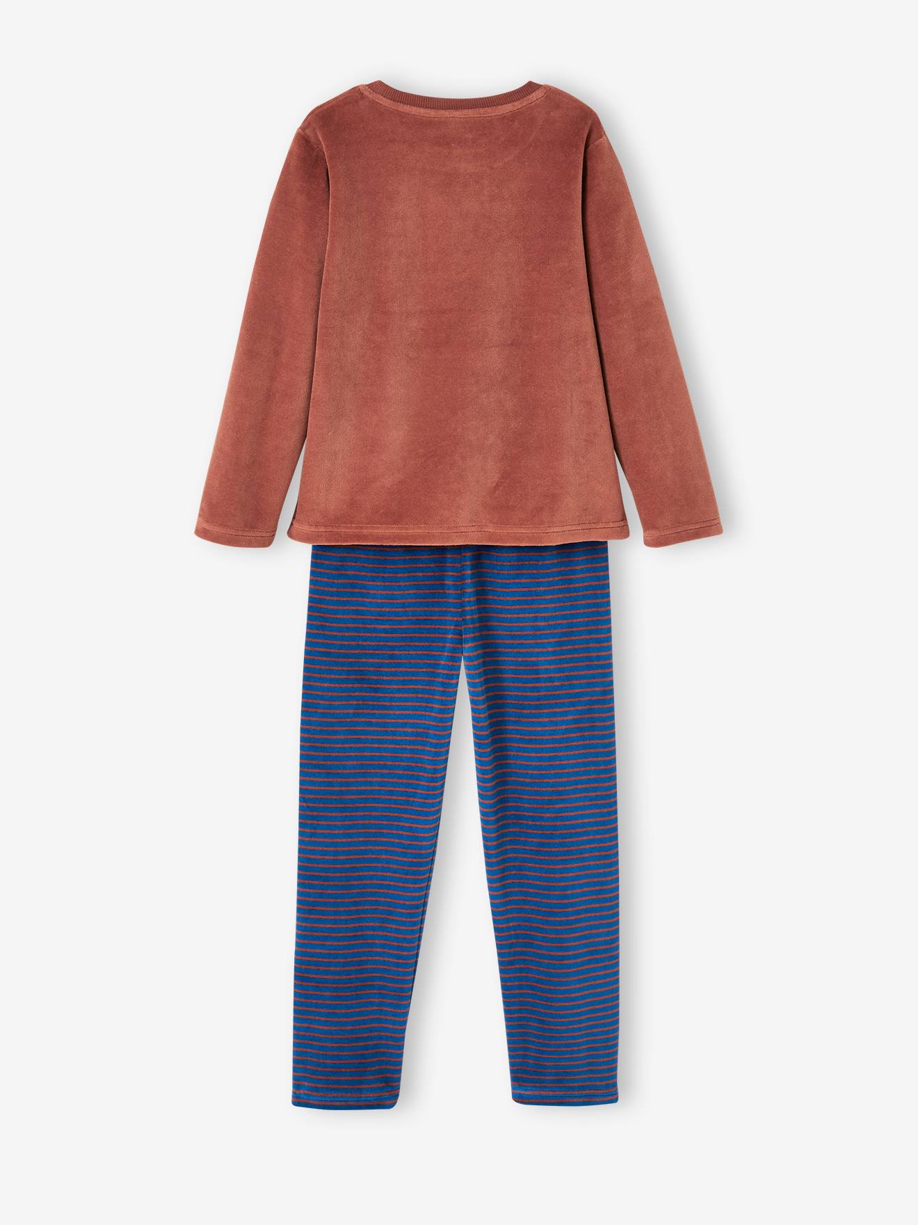Lot de 2 pyjamas baleines en velours garçon bleu roi