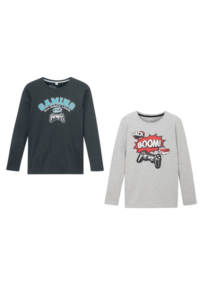 Jungen Langarmshirt aus nachhaltiger Baumwolle (2er-Pack)